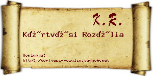 Körtvési Rozália névjegykártya