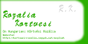 rozalia kortvesi business card