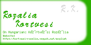 rozalia kortvesi business card